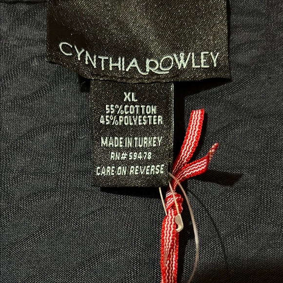 Cynthia Rowley navy blue long sleeve open top - Picture 4 of 4